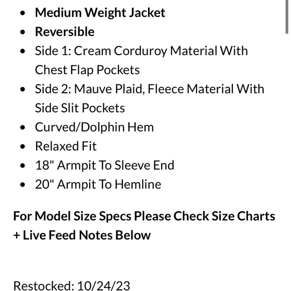 Reversible rust colored corduroy and plaid jacket NWT - Picture 8 of 9